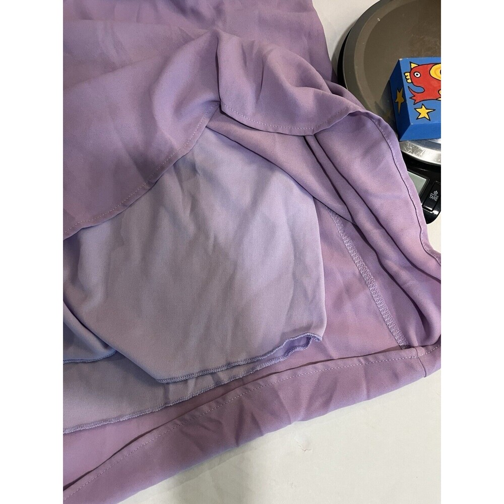 Everly Lavender Purple Pixie Mini Dress Fairycore Sheer Babydoll Bow Twee - L - Picture 7 of 11
